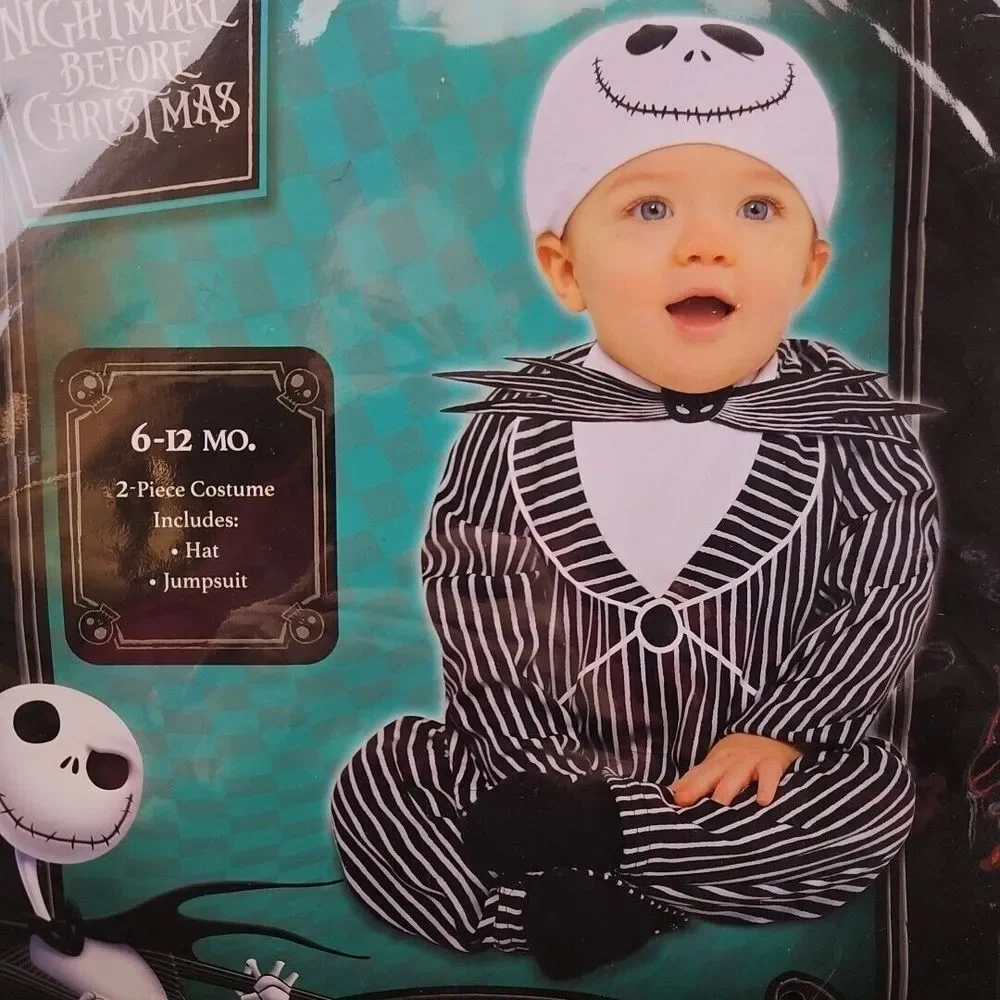Nightmare Before Christmas Infant Jack Skellington Costume Jumpsuit New - Picture 2 of 4
